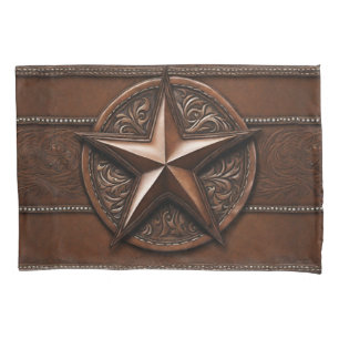 Rustic Farmhouse Cowboy Western Country Texas Star Pillowcase