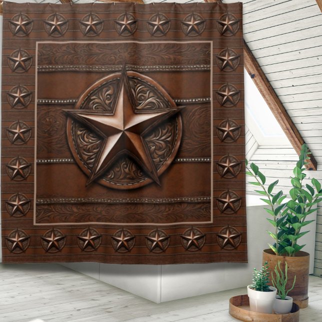 Rustic Farmhouse Cowboy Western Country Texas Star Shower Curtain (Rustic Farmhouse Cowboy Western Country Texas Star Shower Curtain)