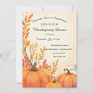 Rustic Farmhouse Cozy Autumn  Thanksgiving Invitation