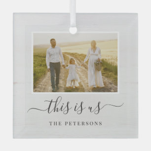 Rustic Farmhouse Custom Caption Photo Ornament