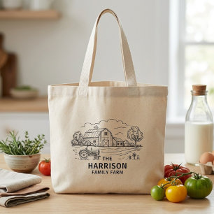 Rustic Farmhouse Custom Family Tote Bag