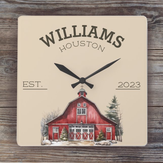 Rustic Farmhouse Custom Square Wall Clock (Creator Uploaded)
