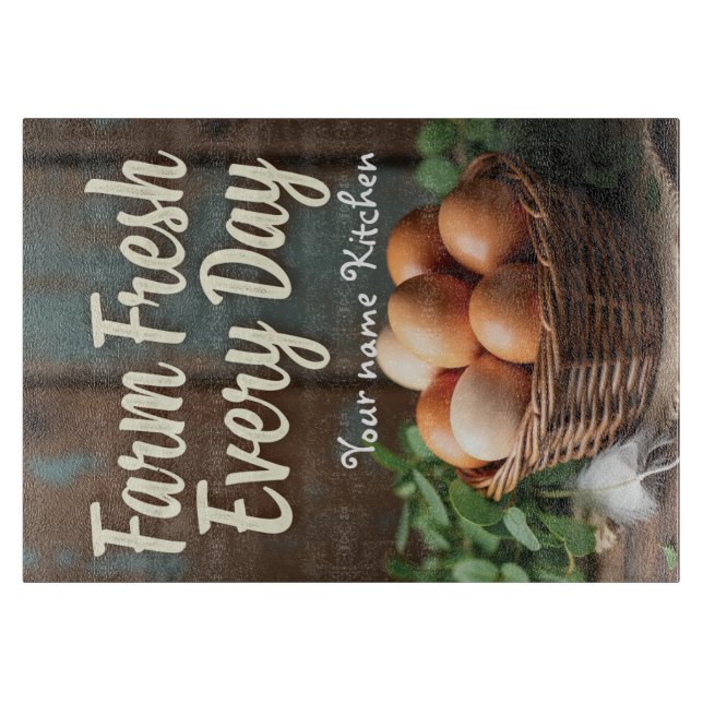 Rustic Farmhouse Eggs Cutting Board (Front)