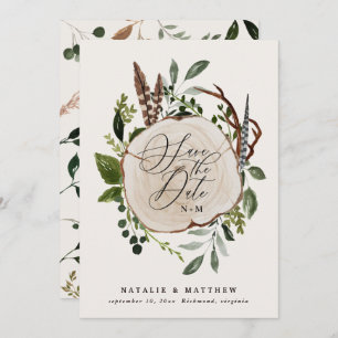 Rustic farmhouse elegant fall wedding save the date