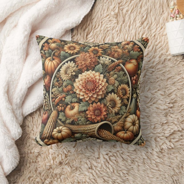 Rustic Farmhouse Fall Autumn Vintage Thanksgiving Cushion (Blanket)
