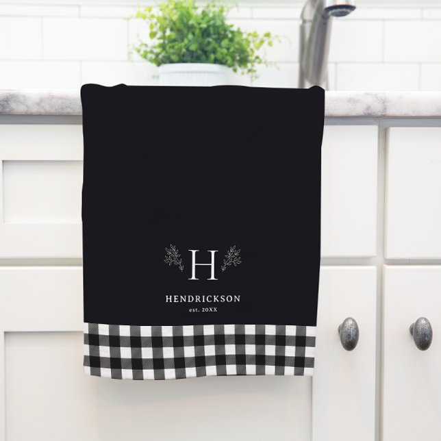 Rustic Farmhouse Family Name Monogram Tea Towel (Creator Uploaded)