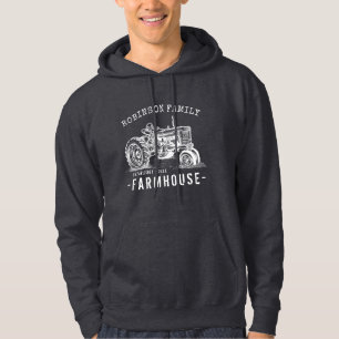Rustic Farmhouse Family Name Vintage Tractor Hoodie