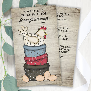 Rustic Farmhouse Farm Fresh Eggs Chicken Egg Business Card