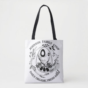 Rustic Farmhouse Farmer's Market Custom Chic Hen  Tote Bag