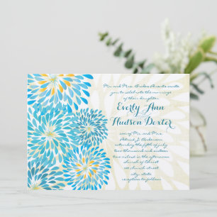 Rustic Farmhouse Floral Chrysanthemum Wedding  Invitation