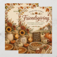 Rustic Farmhouse Friendsgiving Fall Autumn Dinner