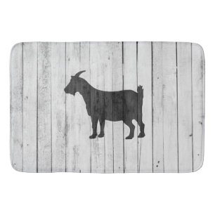 Rustic Farmhouse Goat Wood Panel Bath Mat