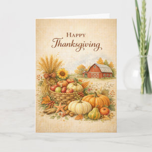 Rustic Farmhouse Happy Thanksgiving Harvest  Card