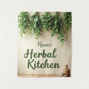 Rustic Farmhouse Herbal Kitchen Wall Art Tapestry