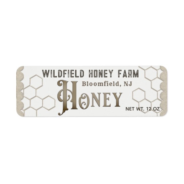 Rustic Farmhouse Honeycomb Scalloped Kraft Honey (Front)