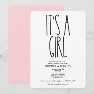 Rustic Farmhouse It's A Girl Baby Shower Invite 