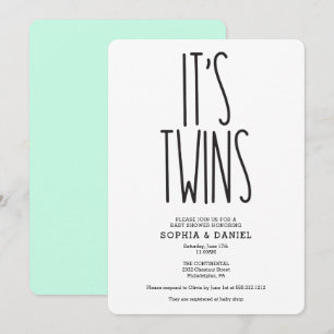 Rustic Farmhouse It's Twins Baby Shower Invite