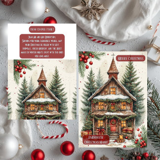 Rustic Farmhouse Magic Christmas Cottage Decor Holiday Card