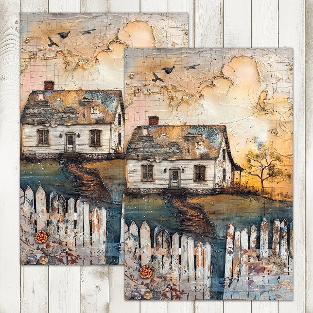 RUSTIC FARMHOUSE MIXED MEDIA ART DECOUPAGE TISSUE PAPER (RUSTIC FARMHOUSE MIXED MEDIA ART DECOUPAGE TISSUE PAPER)