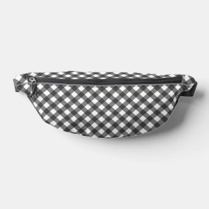 Rustic Farmhouse Monochrome Buffalo Check Geometri Bum Bags