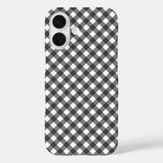Rustic Farmhouse Monochrome Buffalo Check Geometri Case-Mate iPhone Case (Back)