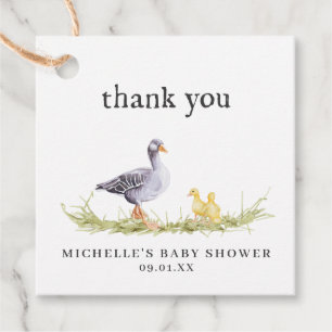 Rustic Farmhouse Mother Goose Baby Shower Favour Tags