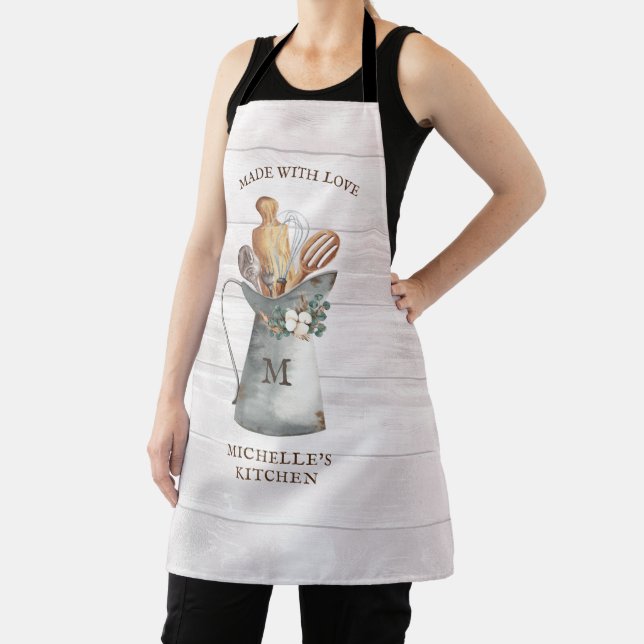 Rustic Farmhouse Name Kitchen Apron (Insitu)