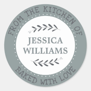 Rustic Farmhouse Personalised Baking Gift Classic Round Sticker