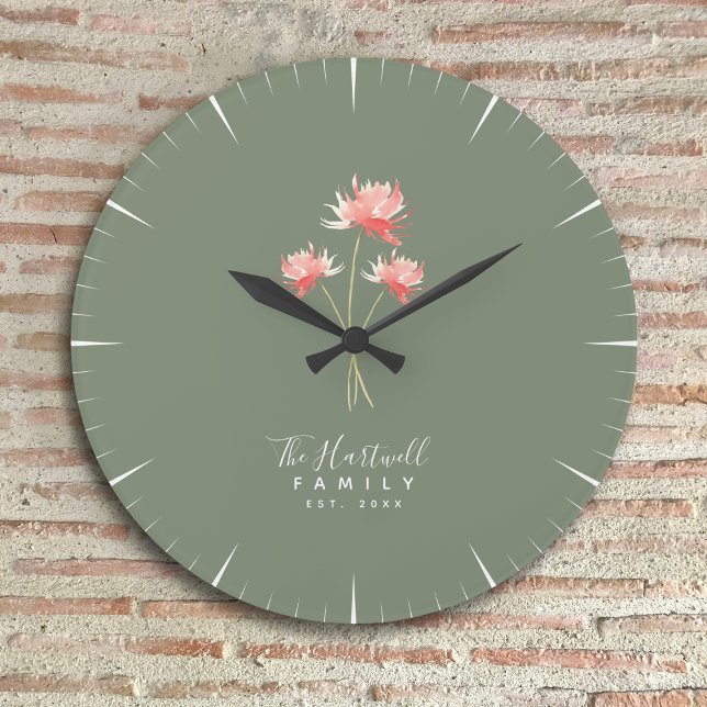 Rustic Farmhouse Personalised Family Name  Large Clock (Creator Uploaded)