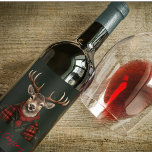 Rustic Farmhouse Plaid Deer And Green Wine Label<br><div class="desc">Embrace the cosy charm of the countryside with our Rustic Farmhouse Plaid Deer And Green design. This delightful pattern features a majestic deer silhouette against a backdrop of classic plaid in warm, earthy tones. Perfect for adding a touch of rustic elegance to your home decor or accessorising with a country-inspired...</div>
