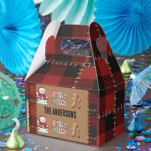 Rustic Farmhouse Red Buffalo Plaid Christmas Favour Box