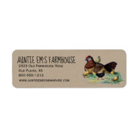 Rustic Farmhouse Return Address Label w/Chicken