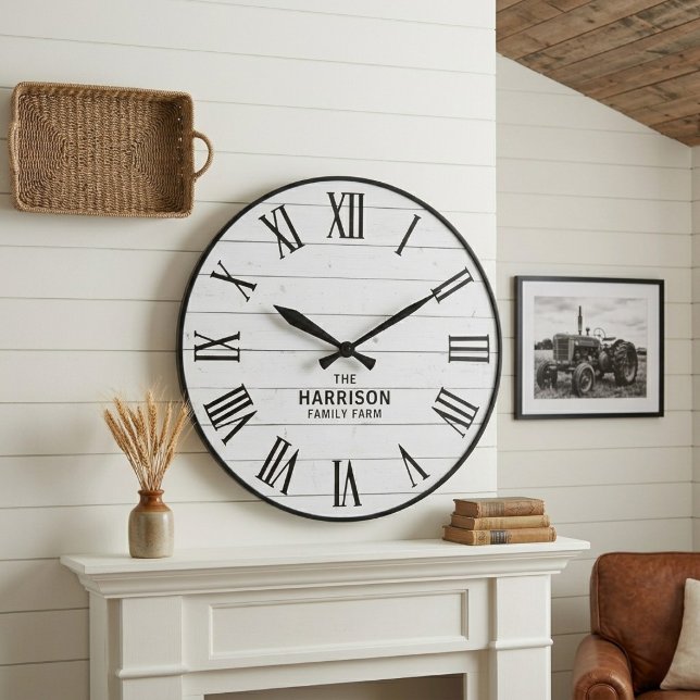Rustic Farmhouse Roman Numeral Wall Clock (Creator Uploaded)