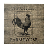 Rustic Farmhouse Rooster Barn Wood Family Name