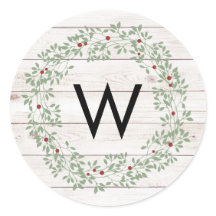 Rustic Farmhouse Shiplap with Wreath | Monogram