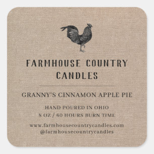 Rustic Farmhouse Style Buralp Logo Candle Label
