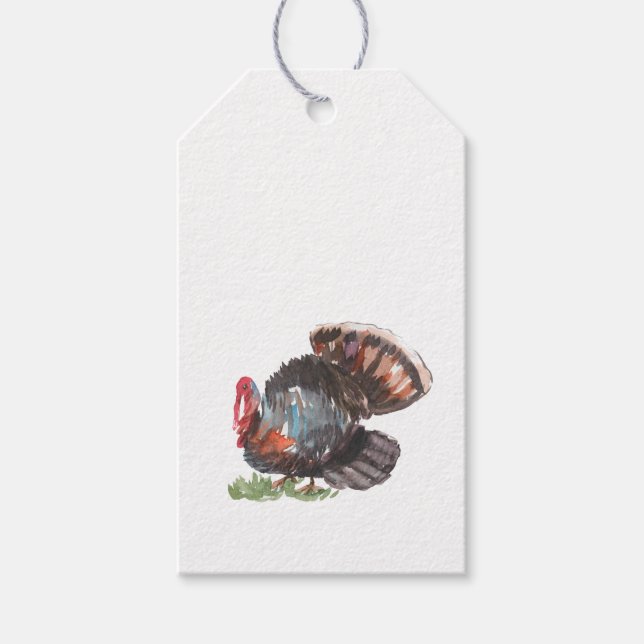 Rustic Farmhouse Thanksgiving Turkey Gift Tags (Front)