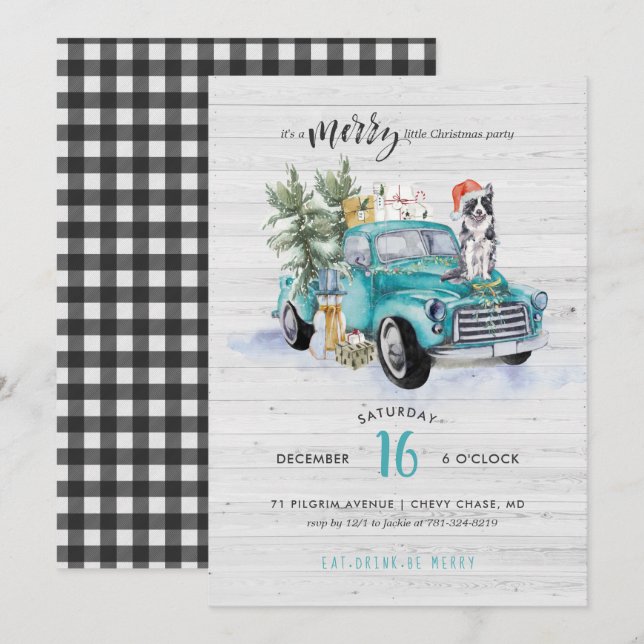 Rustic Farmhouse Truck | Christmas Holiday Party Invitation (Front/Back)