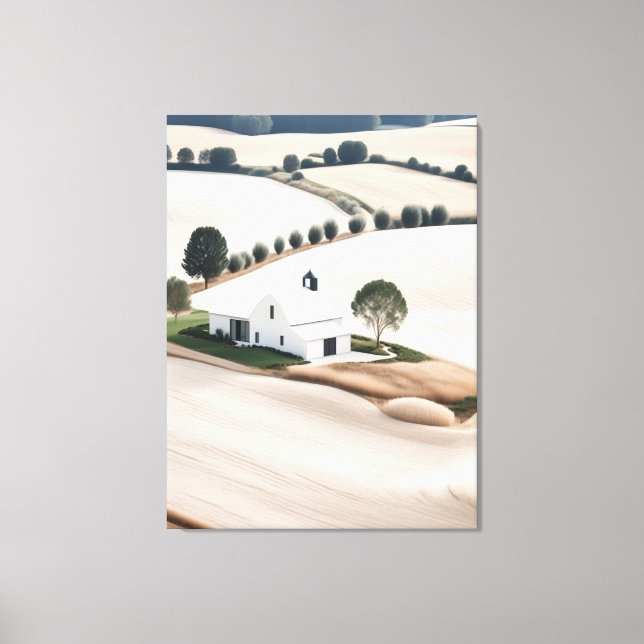 Rustic Farmhouse Tuscany Landscape Wrapped Canvas (Front)