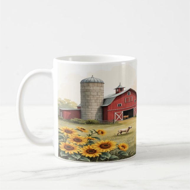 Rustic Farmhouse Watercolor  Coffee Mug (Left)