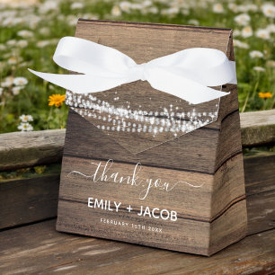 Rustic Farmhouse Wedding Thank You Favour Box
