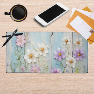 Rustic Farmhouse Wildflower Cottage Floral Desk Mat