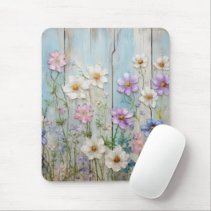 Rustic Farmhouse Wildflower Cottage Floral Mouse Mat