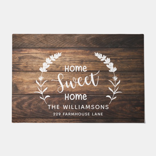 Rustic Farmhouse Wood Custom Doormat (Front)