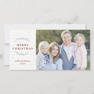Rustic Farmhouse Wood Stylish Photo Christmas Holiday Card