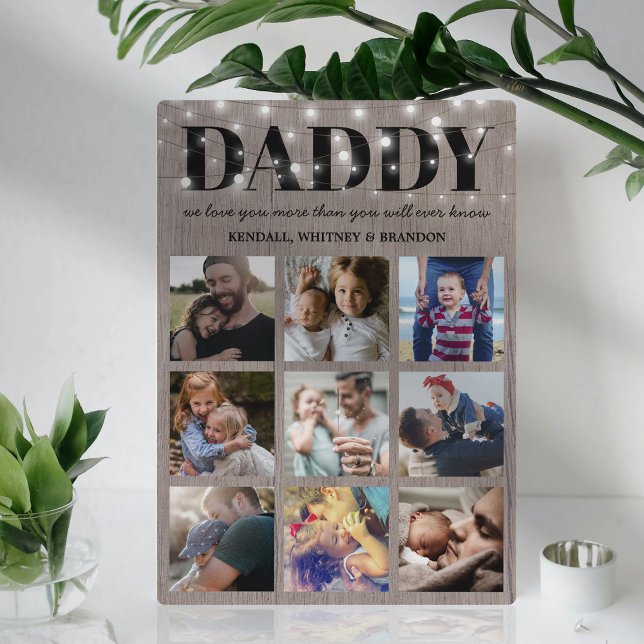 Rustic Father's Day 9 Photo Plaque (Creator Uploaded)