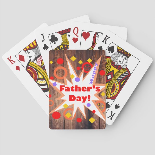 Rustic Father's Day Playing Cards (Back)