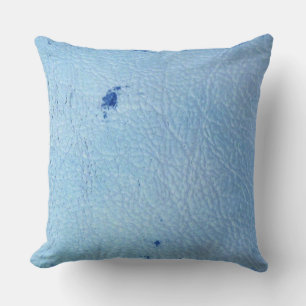 Rustic Faux Blue Leather Cushion