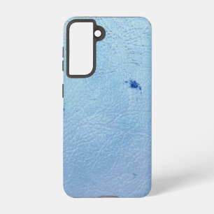 Rustic Faux Blue Leather Samsung Galaxy Case