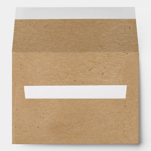 Rustic Faux Brown Kraft Paper Grain Pattern Envelope (Back (Bottom))